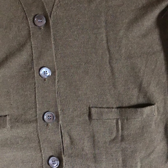 J. CREW Olive Green Merino Wool Cardigan Sweater Size M - Picture 9 of 14